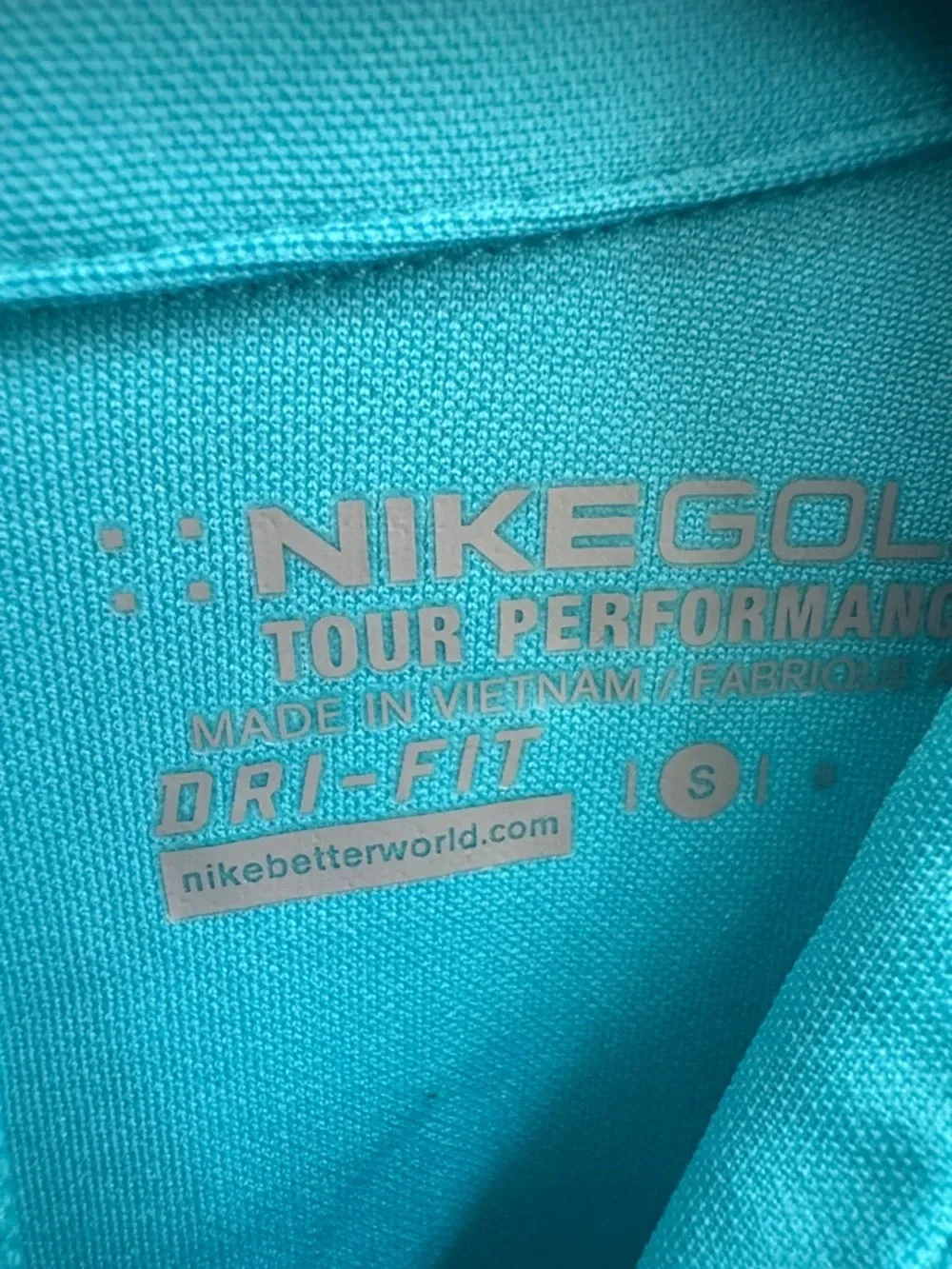 Nike DriFit Women's Turquoise Button-Down Polo Shirt